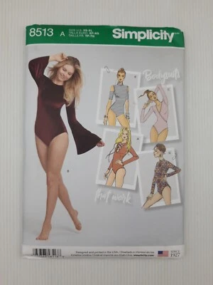 Simplicity Sewing Pattern 8513 Womens Bodysuit 5 Style Sewing Pattern Size XS-XL - image 1 of 2