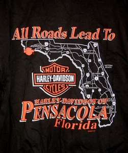 Harley Davidson Pensacola, FL HDT-shirt sz.  XL Black/Orange/ Florida Map NWT - Picture 1 of 11