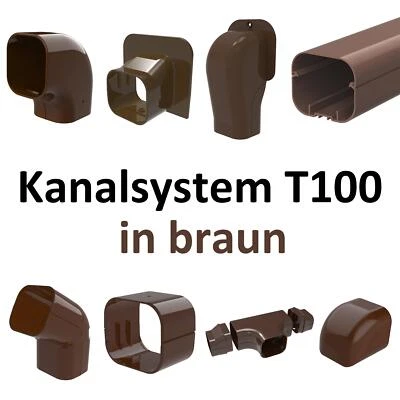 KLIMA-B2B Kanalsystem Kabelkanal für Kältemittelleitungen in braun T100 f. Klimaanlage