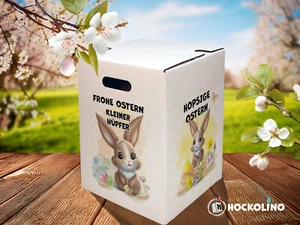 1 Stück Hockolino - der Kinder-Papphocker mit süßen Osterhasen / Deko Ostern - Bild 1 von 3