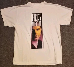 Vintage Ricky Martin Shirt 14-16 White Latin Hip Hop 90s Reggaeton Salsa 1999 - Picture 1 of 9