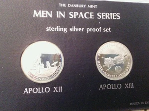 Men in Space Commemorative Medals Silver Prf Set w/cracked case - Picture 1 of 5