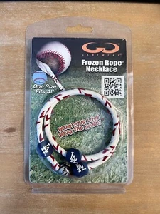 Los Angeles Dodgers Frozen Rope Baseball Necklace Jewelry Leather NIP VHTF - Picture 1 of 2