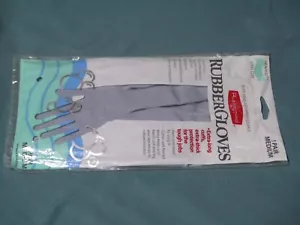 2 PAIR NOS 1987 new in package Rubbermaid Rubber Gloves slate blue MEDIUM - Picture 1 of 1