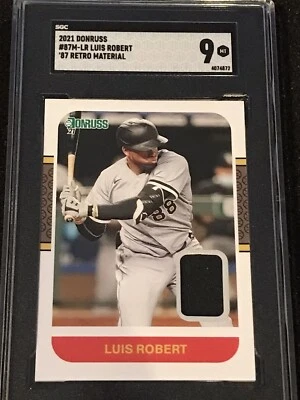 2021 Donruss Retro '87 Materials #14 Luis Robert White Sox SGC 9 Mint - Image 1 of 2