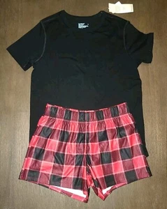 NEW GIRLS PLAID PAJAMA SHORT SET SIZE XL 14 - Picture 1 of 2