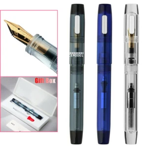 MAJOHN C3 Transparent Acrylic Resin Fountain Pen EF/F Nib EyeDopper Writing Box - Picture 1 of 15