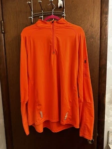 Fila Men’s Orange Lightweight Running Zip Sweatshirt Hoodie Wicking Size XXL - Picture 1 of 7