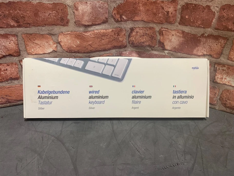 New Matias FK318S-UK Aluminium USB Keyboard for Mac OS QWERTY UK Layout Silver - Image 1 of 3