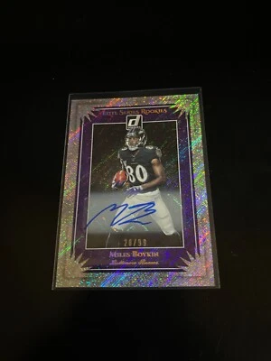 Miles Boykin 2020 Donruss Elite Series Rookies Auto Ravens /99 ESR-26 PWE - Image 1 of 2