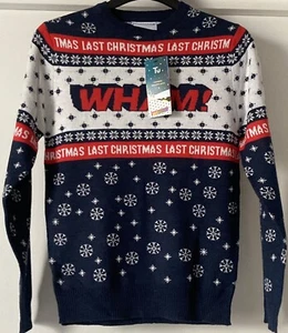 TU WHAM NAVIDAD AZUL MARINO JUMPER PARA HOMBRE ÚLTIMA NAVIDAD GEORGE MICHAEL UNISEX XS NUEVO CON ETIQUETAS NUEVO - Imagen 1 de 16