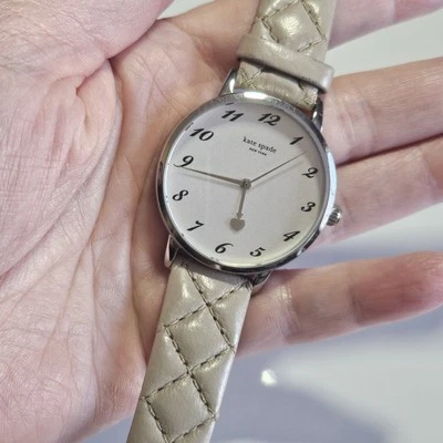 Kate Spade 1YRU0784 Silver Dial Leather Strap Women's Watch Needs New Battery  - Image 1 of 4