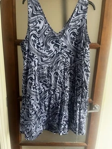 Navy sleeveless long Top - Picture 1 of 4