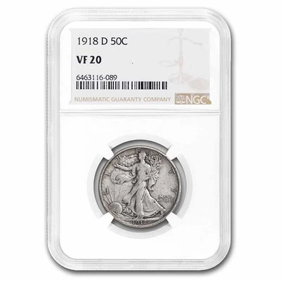 1918-D Walking Liberty Half Dollar VF-20 NGC - Image 1 of 3