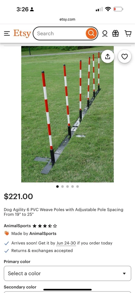 Waving Poles Dog - Image 1 of 4