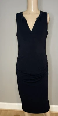 VENUS long black stretchy Maxi Dress • gathered sides • Ruched Women’s  Size Xl - Image 1 of 4