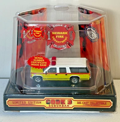 CODE 3 NEWARK Fire Department  1/64 SUBURBAN Diecast #12408, Limited Edition NIB - Image 1 of 4