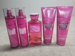 Menge 5 PERFECT IN PINK Shea, Kokosöl, LOTION, Waschnebel Bath and Body Works - Bild 1 von 5