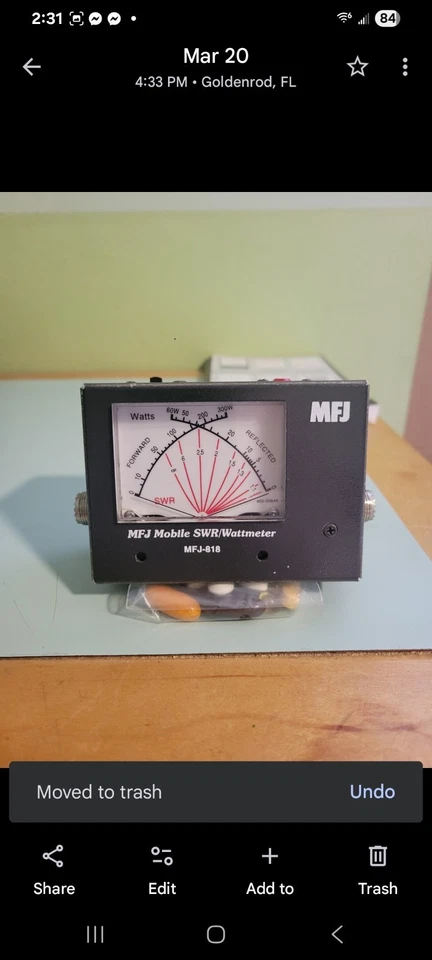 Medidor de vatios SWR móvil MFJ 818 Foto 1 de 3