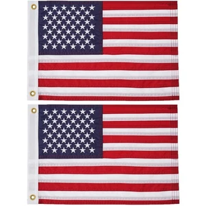 2 Stück Amerikanische Flagge 12x18 Zoll, Stickerei 50 Sterne Fähnrich Maritim US Boot... - Bild 1 von 7