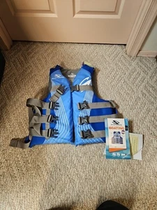 Adult Blue Stearns Nylon-Hyrdoprene Series Life Vest Size Adult L/XL - Picture 1 of 7