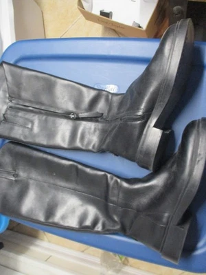 BOTAS ALTAS DE CUERO NEGRAS SAM EDELMAN PARA MUJER TALLA (6) 1.5 TACÓN DE CIERRE PUNTERA ALMENDRA Foto 1 de 4