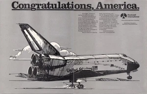Rockwell International Original 1981 NASA Space Shuttle 2 Seiten Printanzeige - Bild 1 von 1