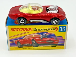 Matchbox Superfast No 36 Hot Rod Draguar Metallic Red - Original Box - Picture 1 of 16