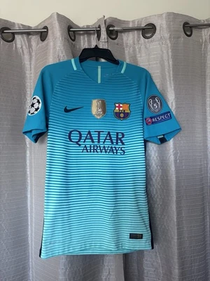 2016-17 Barcelona Third Shirt ВЫПУСК ИГРОКА Суарес No9 - 9/10 размер маленький - Изображение 1 из 3