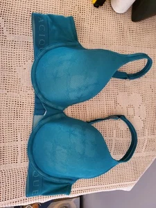 Lane Bryant Cacique Bra 38D Green Back Close Lightly Lined Cotton T-Shirt - Picture 1 of 13
