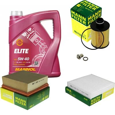 Pacchetto ispezione Mann 5 L Mannol Elite 5W-40 per Fiat Sedici FY 1.9 D Multijet - Immagine 1 di 4