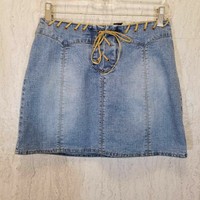 RALPH LAUREN BLUE LABEL denim western blue jean pencil skirt junior/'s sz.7
