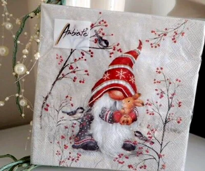 20 Servietten Wichtel Zwerg Dwarf Hug Ambiente Weihnachten Weihnachtsservietten - Bild 1 von 4