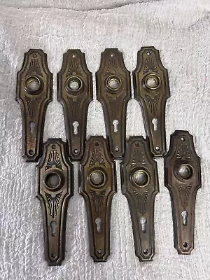Lot Of 8 Antique Brass Door Knob Back Plates 6.5  X 2.75  • 59$