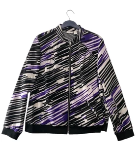 Weekends by Chico Jacke mit Reißverschluss lila schwarz weiß abstrakt Gr. M 12-14 (Chico 2) - Bild 1 von 10