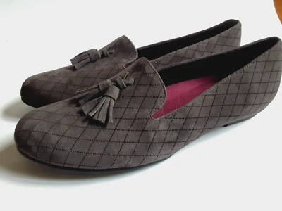 Munro Mujer Tallie Mocasín Zapatos Planos Gris Gamuza Sin Cordones Borla Acolchado Talla 10 Foto 1 de 4