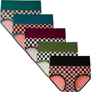 Women's High Waisted Underwear Cotton Panties Regular & Plus Size 5-PackChess... - Picture 1 of 5