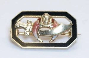 Hermoso Broche Vintage Oro Amarillo 14K Shriners Esmaltado Solapa Pin Back - Imagen 1 de 4