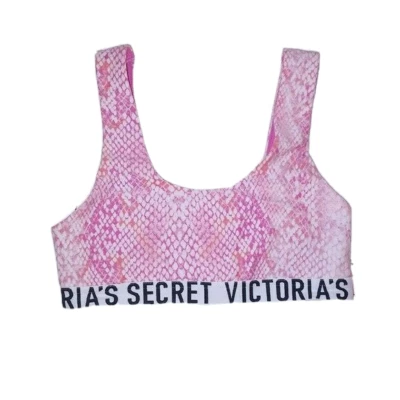 Sujetador Bralette Victoria Secret Pequeño Estampado Animal Rosa Blanco Cuchara Logo Bandas Nuevo Foto 1 de 4