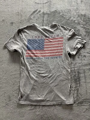 Camisa pequeña gris Luke Bryan What Makes You Country 2018 gira de conciertos banda música Foto 1 de 4