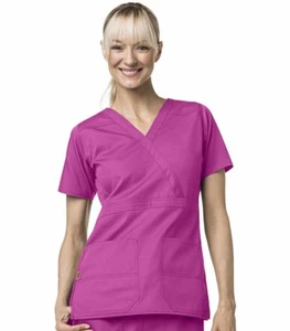 NEW CARHARTT WOMEN'S SCRUB TOP MOCK WRAP RIPSTOP V NECK C17108A - Picture 1 of 4