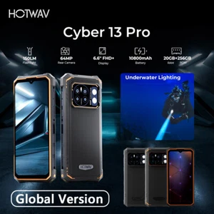 HOTWAV Cyber 13 Pro 20GB+256GB 6.6'' FHD+ 2K 150LM Flashlight 64MP 10800mAh IP68 - Picture 1 of 22