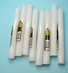 8 white 8" HOLLOW CORE CANDLEs - Picture 1 of 3