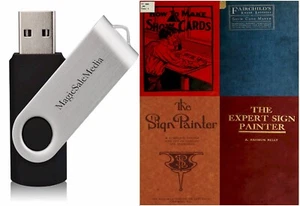 Lettering Alphabets Monograms Penmanship Writing Card Sign -122 old Books on USB - Picture 1 of 13