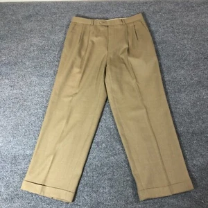 Pantalones holgados Lauren Ralph Lauren para hombre 33x30 beige botón comodidad total 100 % lana - Imagen 1 de 10