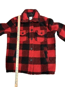 NEW GAP PLAID SHERPA SHIRT JACKET Camping outdoors SIZE M MSRP$119 - Picture 1 of 5