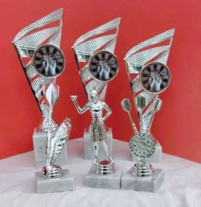 Dart Komplettset 6er Serie Pokale Silber +Gravur - Bild 1 von 3