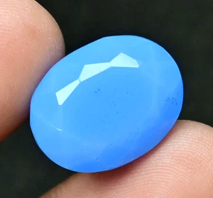 RARO Fiordaliso Naturale Opale Blu Welo 23,50 Ct Ovale Certificato Splendida Gemma - Foto 1 di 8