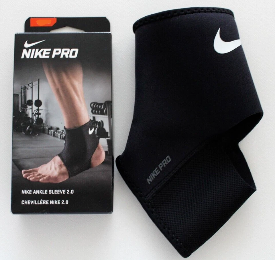 Nike Pro Ankle Sleeve 2.0 Unisex Size XL Black Open Heel Nms37010xl