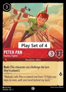 Peter Pan - Fearless Fighter 119/204⭕Play set of 4⭕ Lorcana The First Chapter - Foto 1 di 1